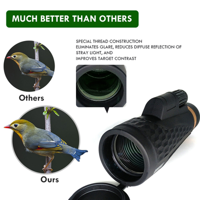 visão noturna do telescópio do telefone celular de 18x62 HD Bak4 baixa para adultos Birding que caça a caminhada