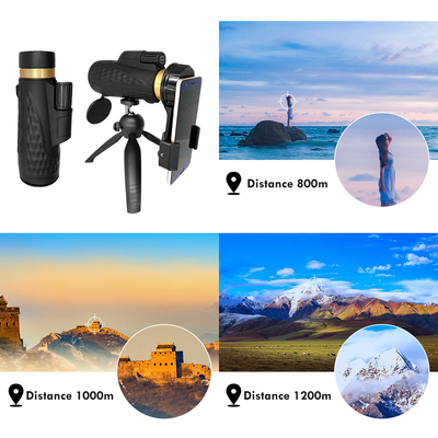visão noturna do telescópio do telefone celular de 18x62 HD Bak4 baixa para adultos Birding que caça a caminhada