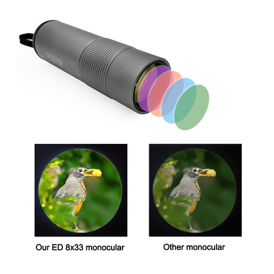 Telescópio militar do monocular do vidro 8x33 HD do ED para o telefone