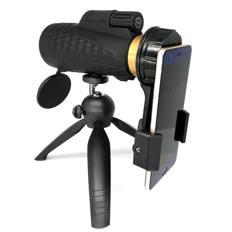 visão noturna do telescópio do telefone celular de 18x62 HD Bak4 baixa para adultos Birding que caça a caminhada